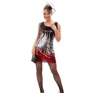 Jerry Beck Sequin Black and Red Mini Dress
